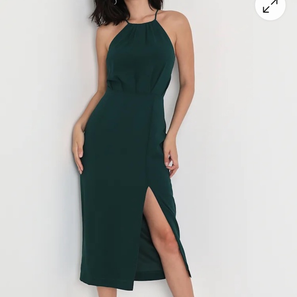 Lulus Dresses & Skirts - Lulus Dreamy Date Night Emerald Green Sleeveless Midi Dress